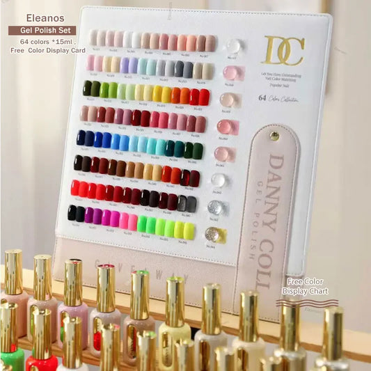 Danny Coll HEMA TPO Free Gel Nail Polish  64pcs With Color Chart 15ml Semi-permanent Nail Polish For Manicure Nail Salon UV Gel