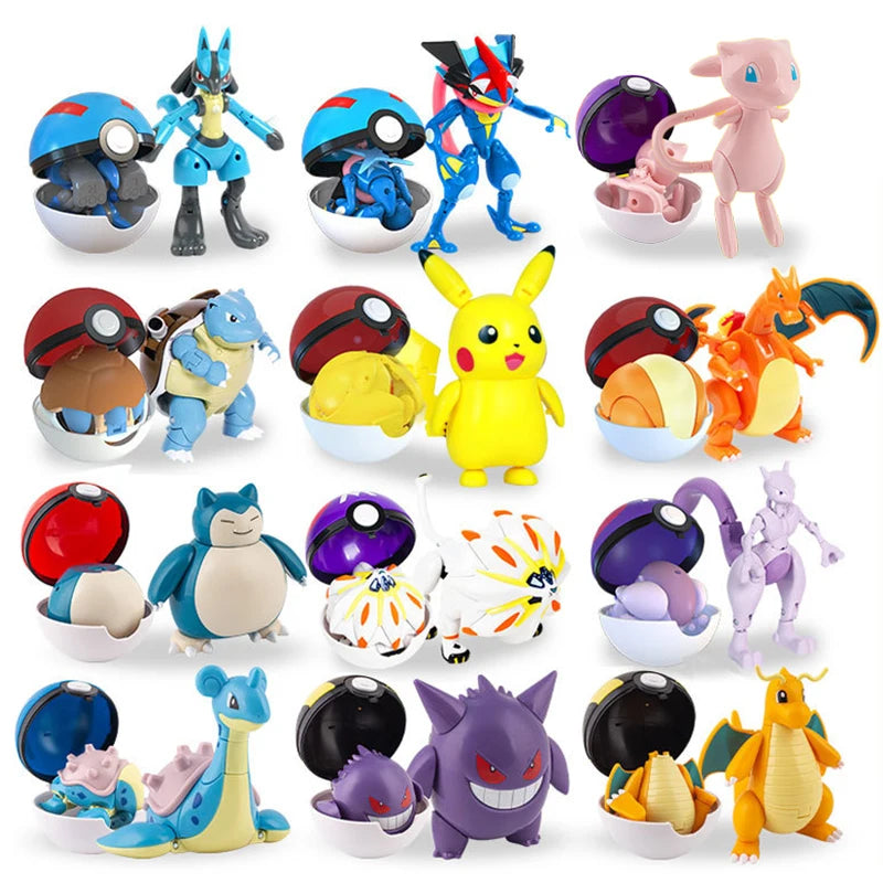 Pokemon Pokeball Figure Ball Pikachu Charizard Mewtwo Mew Eevee Gengar Lapras Blastoise Venusaur Gyarados Educational Toy Kids