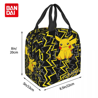 Bandai Japan Anime Pokemon Lunch Bag for School Kids Office Pikachu Sac Lunch Portable Thermal Cooler Lunch Box Handbag Gift