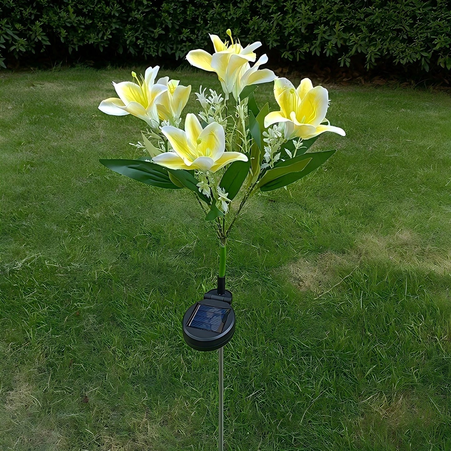 Auto Solar Lily Garden Lights (7 Heads) - Waterproof LED Outdoor Flower Decor for Yard, Pathway, Camping, Wedding | Ground Spike