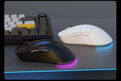 AJAZZ NJ08 Tri-Mode Wired/2.4G/Bluetooth Gaming and Office Mouse with RGB Lighting and Lightweight Design