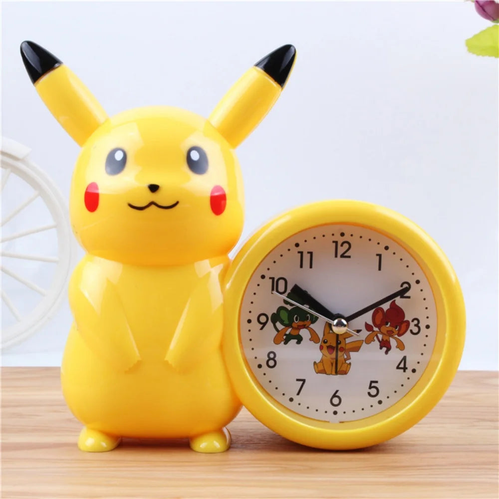 Cute Pokemon Pikachu Anime Alarm Clock Cartoon Bedside Clock with Bedroom Decor for Girls Student Birthday Gifts Toys