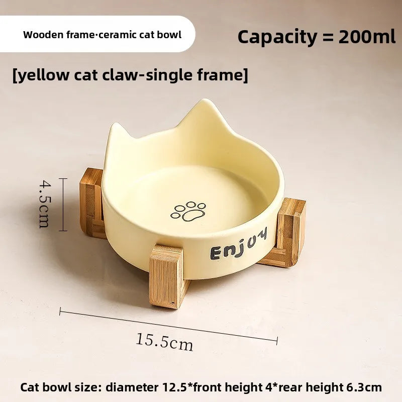 Cat Bowl Black Ceramic Dog Bowl Black Bowl Cat Food Bowl Dog Bowl Dog Drinking WaterCatFood Bowl Pet Water Bowl Anti-overturning