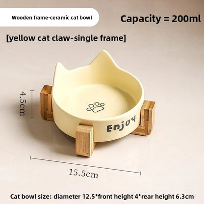 Cat Bowl Black Ceramic Dog Bowl Black Bowl Cat Food Bowl Dog Bowl Dog Drinking WaterCatFood Bowl Pet Water Bowl Anti-overturning