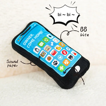 Pet plush hand-held phone toy, dog sound BB squeaky paper toy, suitable for dogs to chew and relieve boredom toy.