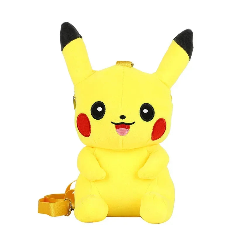 30cm Pokemon Fashion Japanese Anime Fun Cartoon Small Bag Pikachu Plush Doll Backpack Girl Cute Pikachu Plush Backpack