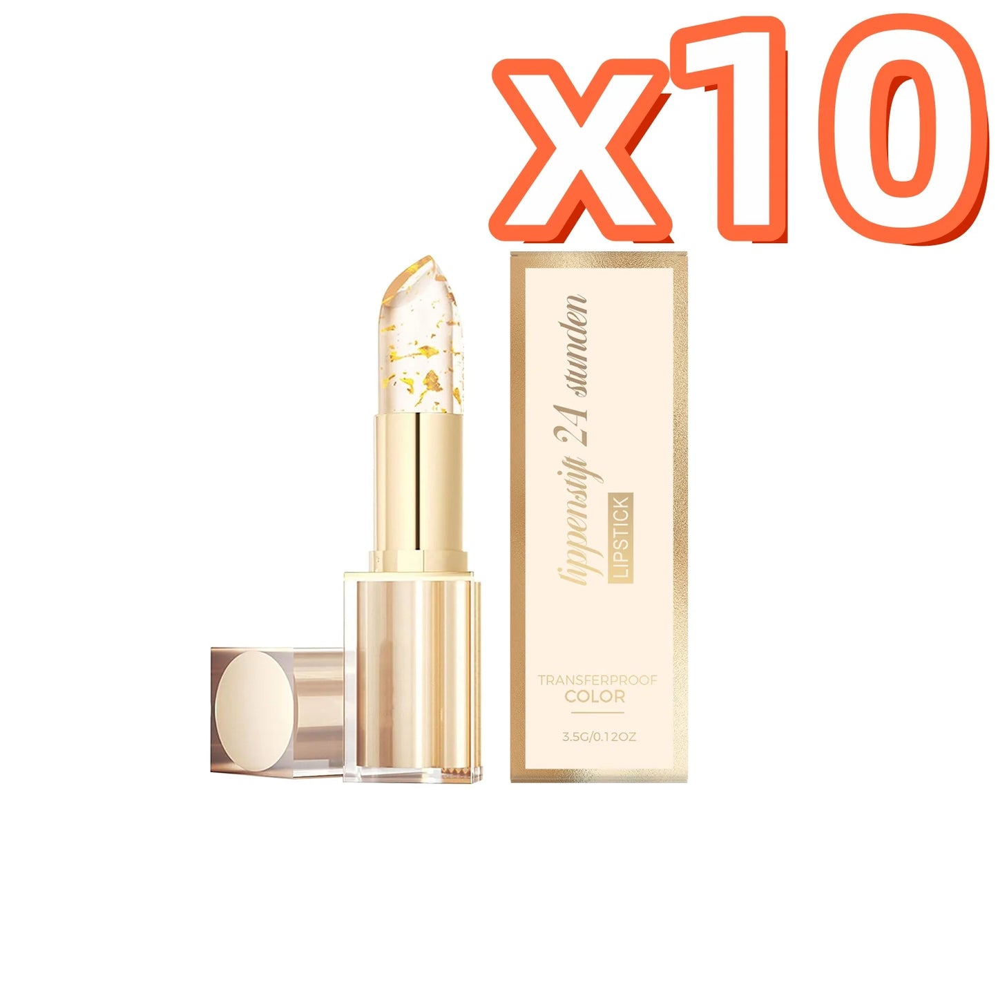 24K Gold Foil Color Changing Lipstick: Hyaluronic Acid Hydrating Lip Plumper