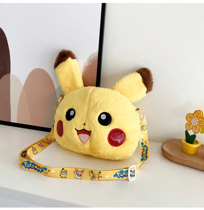 Pokemon Cute Plush Crossbody Bag Anime Figure Messenger Bag Large Capacity Storage Bag Cartoon Cosplay Birthday Party Gift