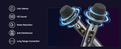 T27 Wireless Bluetooth Speaker, Karaoke Machine with 2 Microphone, Home Karaoke Party Speaker with Led Light