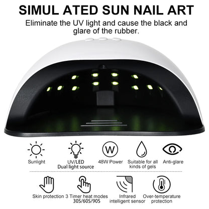 Professional Gel Nail Polish Kit Semi Permanent Gel Varnish Set Nail Art Manicure Kit And UV LED Nail Dryer Electric Nail Drill