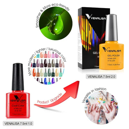 Venalisa VIP4 Nail Gel Polish HEMA/TPO FREE Full Coverage Beautiful Semi Permanent Soak Off UV LED Gel Nail Polish Gel Lacquer