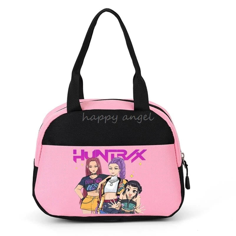 New Lunch Bags KPop Demon Hunters Print Women Men Large Capacity Picnic Drink Thermal Bag Portable Outdoor Food Lunch Handbags