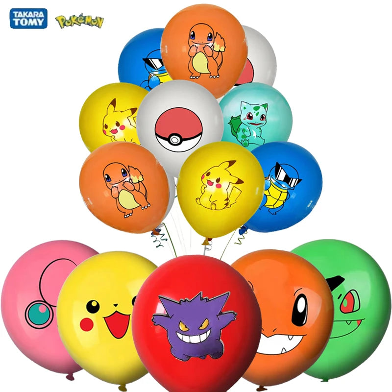 24pcs Pokemon Balloons for Birthday 12inch Cartoon Latex Balloon Birthday Party Round Multi Pikachu Toys Decoration Baby Shower
