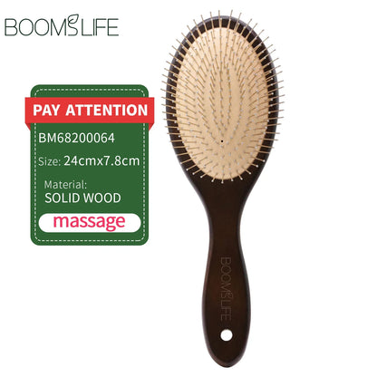 Denman Head Massage Brush Steel Hair Brush Wood HairBrush With Steel Needle Scalp Airbag Hair brush For Hair Combing