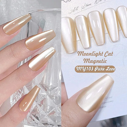 BORN PRETTY Sparkling Glass Bead Cat Magnetic Gel Nail Polish Flash White Spar Red Color Semi Permanent Soak Off UV Gel Varnish
