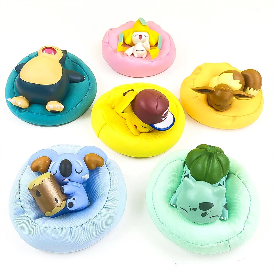 Anime Pok é mon blind box Model Figure 1-12 pcs Pikachu sleep Series Interior Hand Sleeping Position Toys Gift for sfriends
