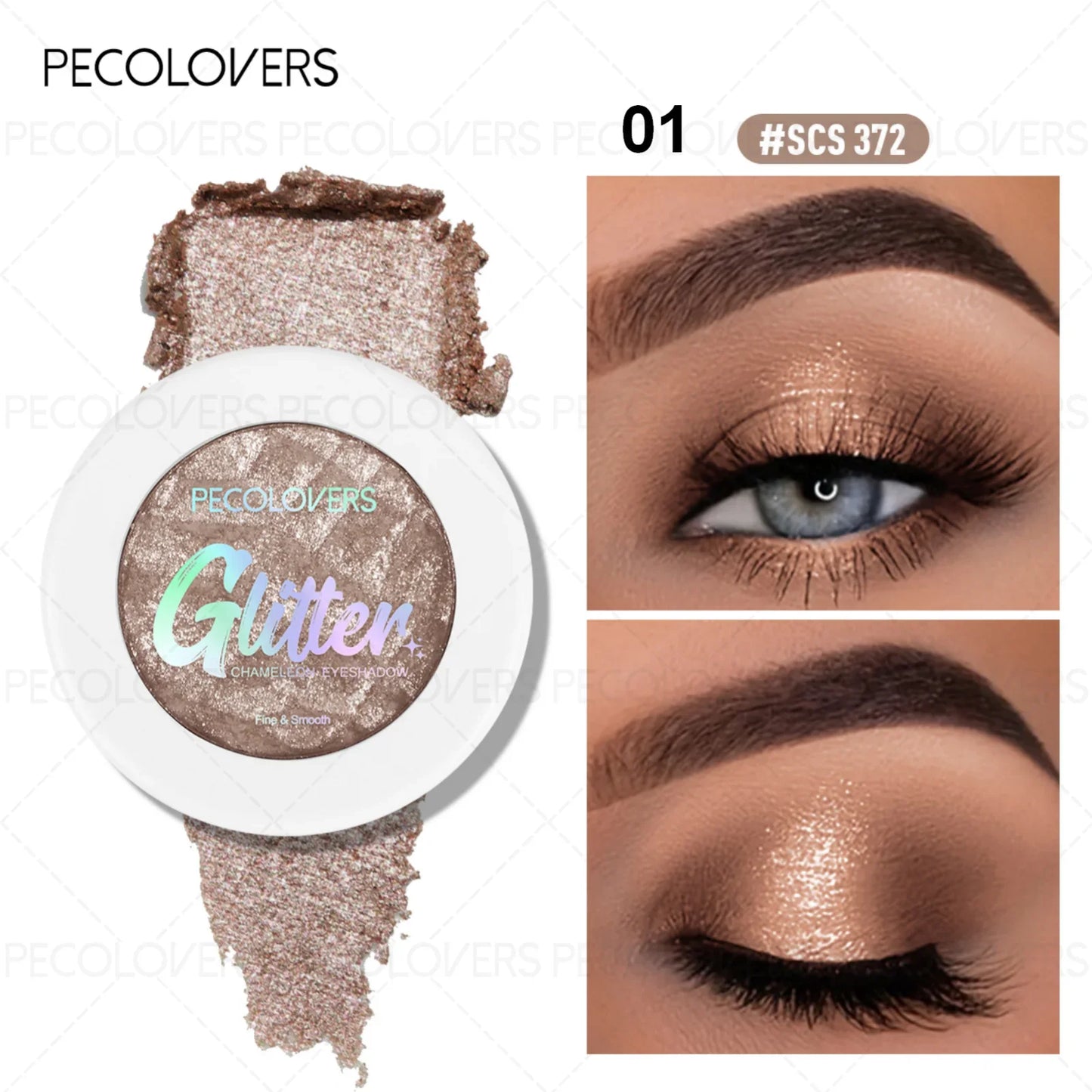 1PC Chameleon Eyeshadow Powder - Vibrant Pink Highlighter, Mashed Potato Texture, Long-Lasting Shimmer