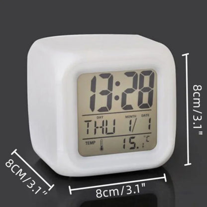 Anime Cartoon Pok é mon Cartoon Alarm Clock Creative Student 8x8x8cm LED Cube with Colorful Light Display Time Week Month