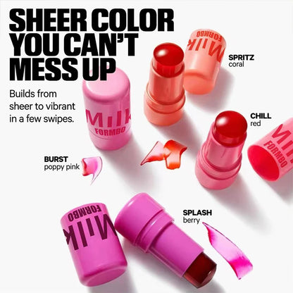 1/2/4PCS Jelly Lipstick Cheek Blush Stick Long Lasting Moisturized Blusher Sticker Lip Gloss Rouge Cream Facial Makeup Cosmetics
