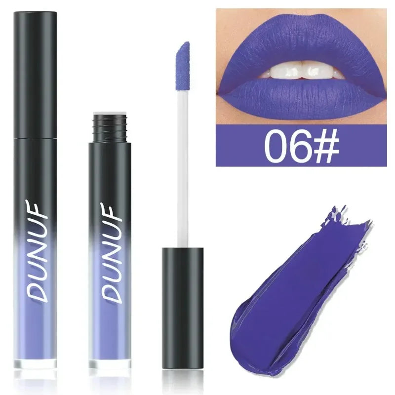 DUNUF 32 Color Matte Liquid Lipstick: Bold Pigment Non-Stick Lip Glaze