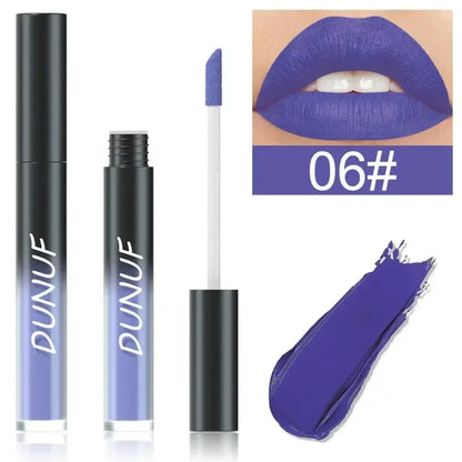 DUNUF 32 Color Matte Liquid Lipstick: Bold Pigment Non-Stick Lip Glaze