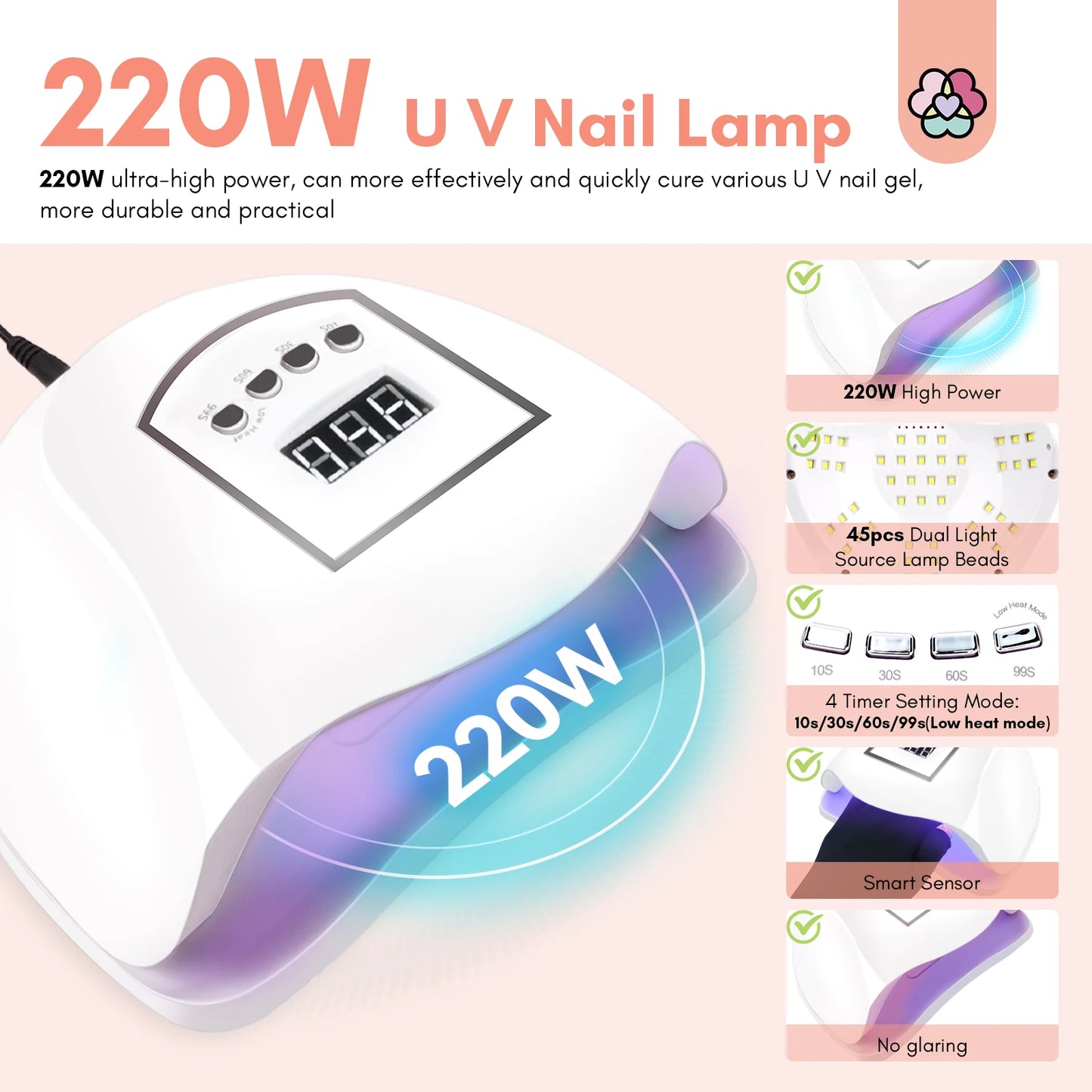 Saviland 7 Colors All In One Poly Gel Kit with UV Light Nail Drill Slip Solution for Nail Extension Home Salon DIY