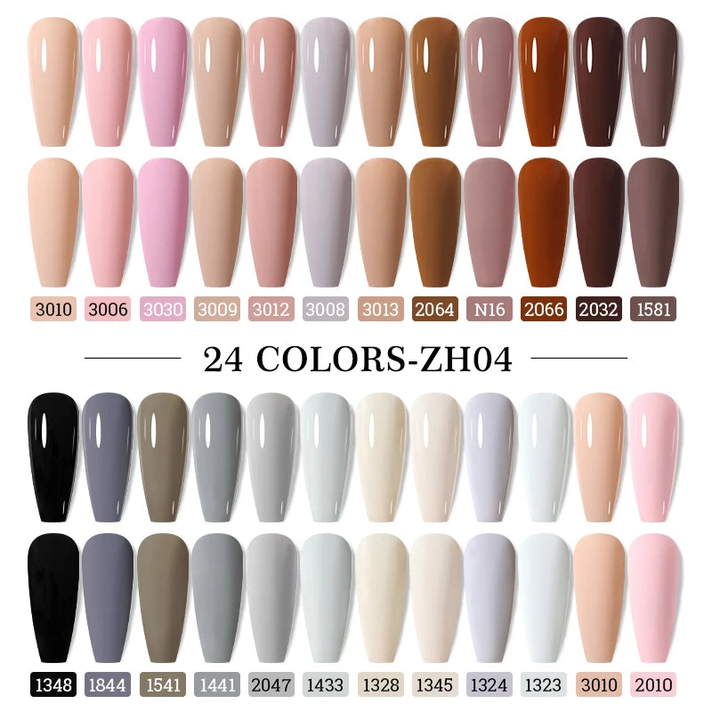 Arte Clavo 15ml 24pcs/Set Gel Nail Polish Set Kit Semi Permanent Base Top Coat LED Varnish Summer Neon Colors UV Nails Art Gel