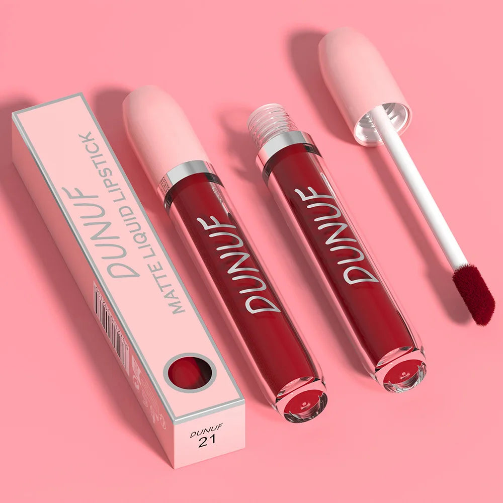 25 Color Velvet Matte Lipstick Liquid Waterproof Sexy Red Matte Lip Glaze Non-Stick Halloween Makeup Not Easy To Fade Lip Gloss