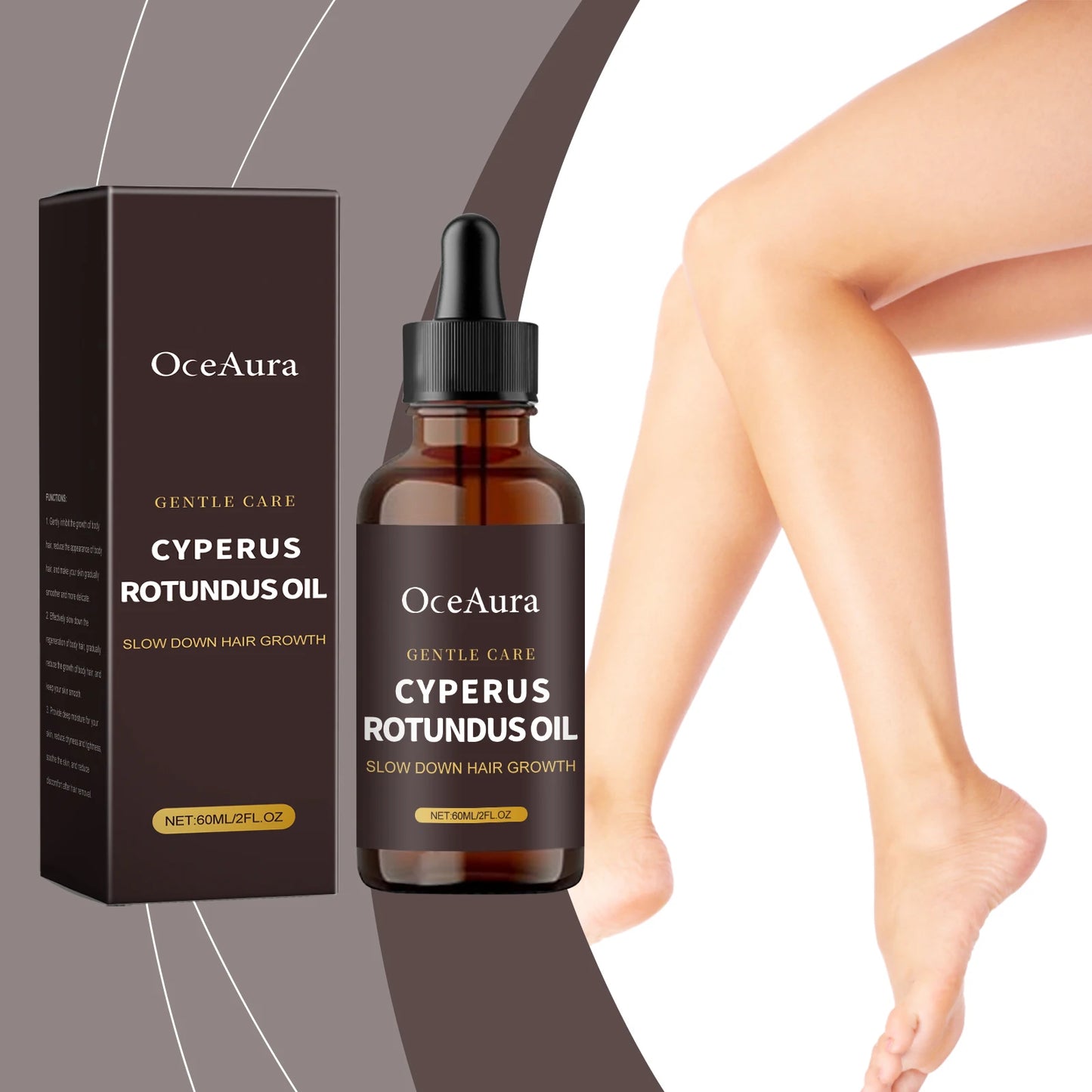 Inhibit Hair Growth Cyperus Rotundus Oil Painless Hair Removal Slow Down Armpit Legs Arms Hair Growth Nourish Smoothing Skin
