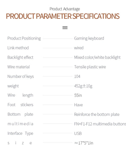 YINDIAO Keyboard Gaming Wired Laptop Desktops PC Computer Office Accessories Low Profile Gamer Keyboards With Numpad