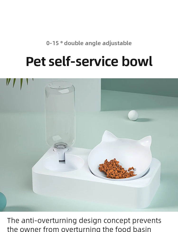 Tilted Pet Food & Water Bowl 🐶🐱🍽️
