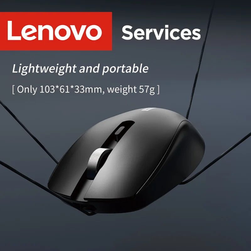 Lenovo Wireless Mouse, Silent Mouse for Business and Office Use, Ergonomic Design, Compatible with Multiple Platforms, 2.4g Connection, 1.5V Dry Battery Powered, Product Does Not Include Batteries