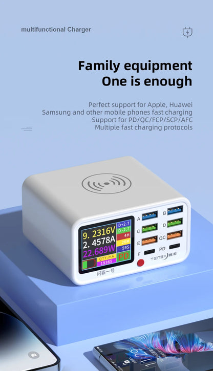 8-Port Wireless Charger Hub.
