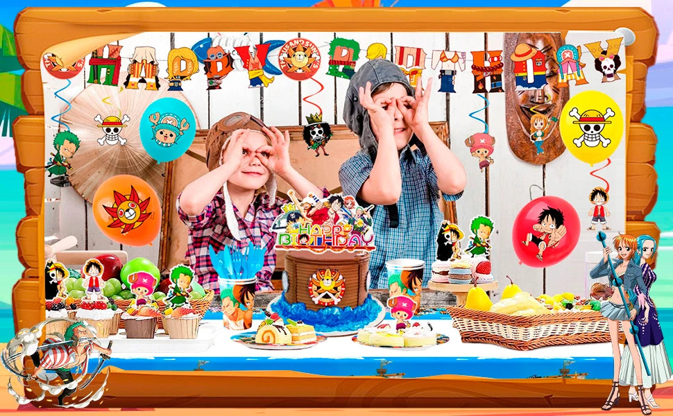One Piece Birthday Party Supplies Set – 117pcs 🎉🏴‍☠️