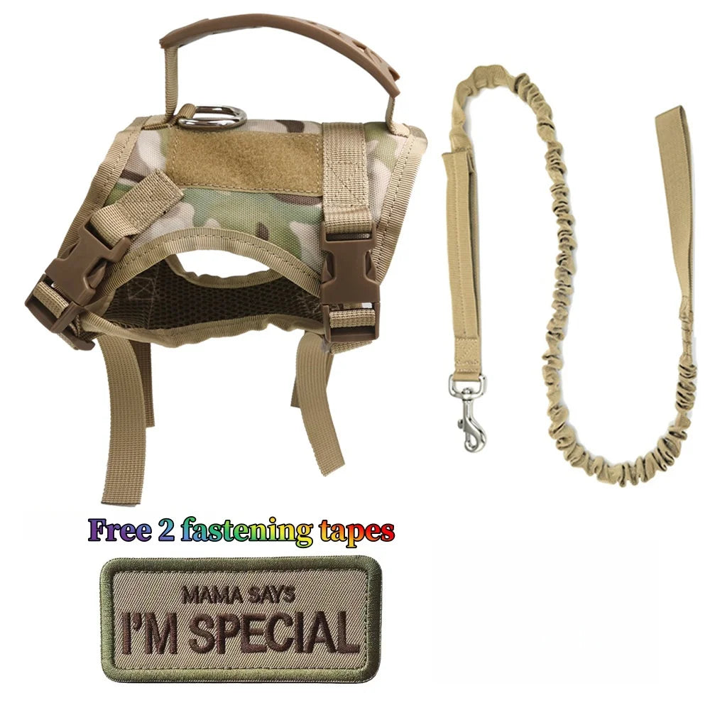 Tactical Cat Harness and Leash Set for Walking Escape Proof Adjustable Cat Vest Harness with Soft Mesh Padding Rubber Handle