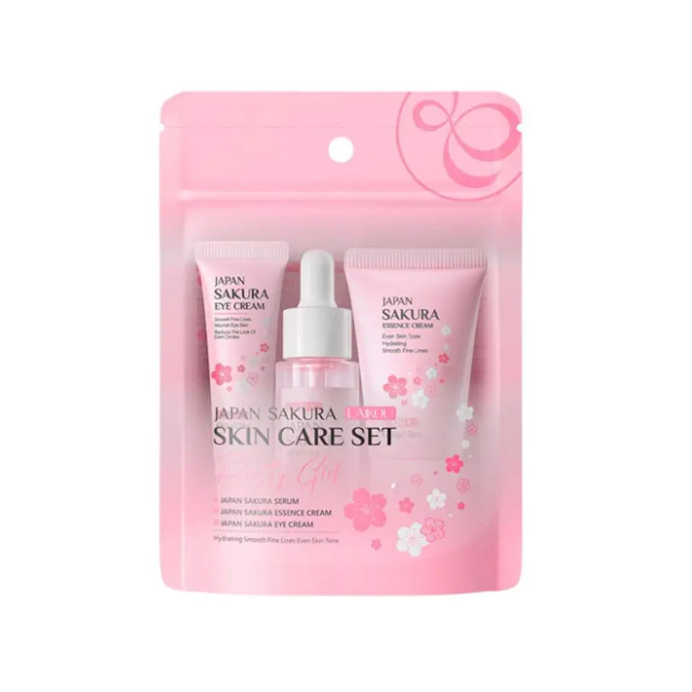 LAIKOU Japan Sakura Skin Care Set: 5-Piece Hydrating & Brightening Kit