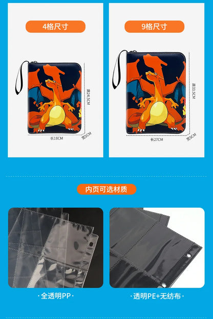Pokemon Card Anime Figure Card Storage Bag Photo Album Collect Album Loose Leaf Pu Zipper Game King Fans Pikachu Card Pack Toys