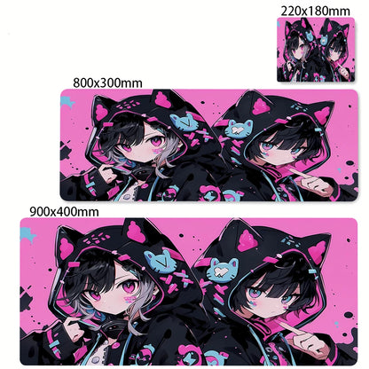 Anime Girl Mouse Pad Kawaii Pink Mousepad Gaming Speed Keyboard Pads Large Gamer Mouse Mat Rubber Desk Mat HD Print Cute Carpet