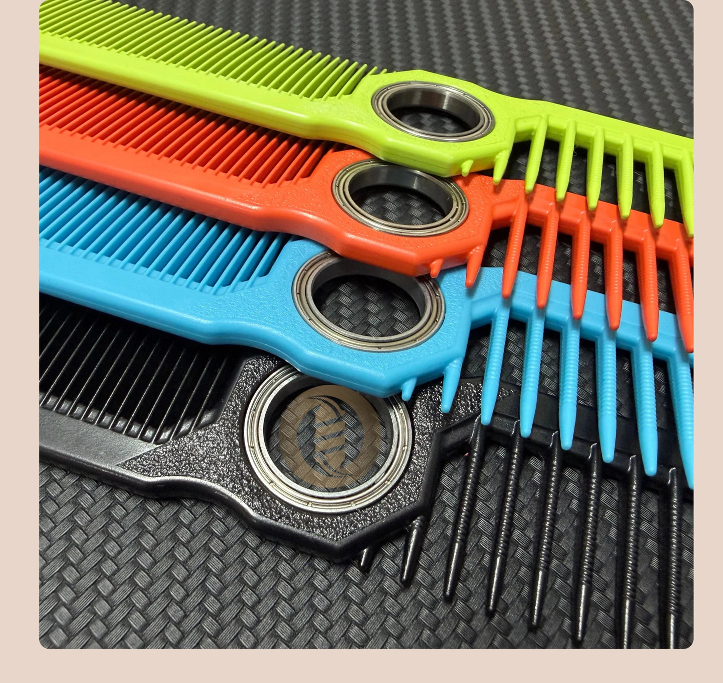 2Pcs NEW Professional Barber Dual Spining Comb Wide and Fine Tooth Cutting Comb Taper Comb for Salon Hairdressing Accessories