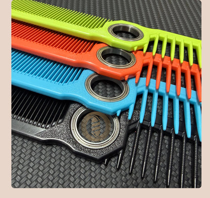 2Pcs NEW Professional Barber Dual Spining Comb Wide and Fine Tooth Cutting Comb Taper Comb for Salon Hairdressing Accessories