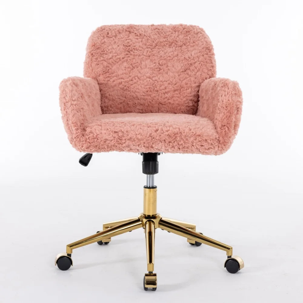 Pink Faux Fur Vanity Chair