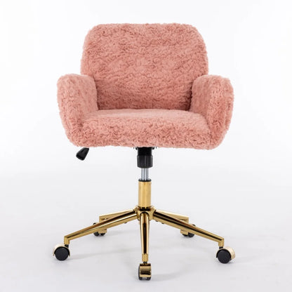 Pink Faux Fur Vanity Chair