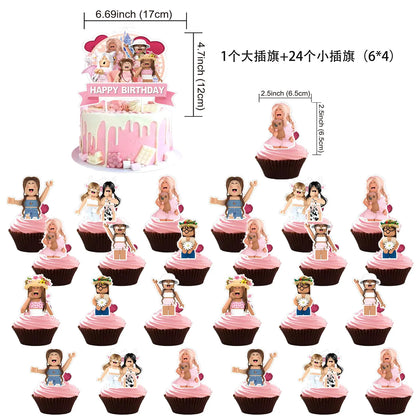 Roblox Cake Topper Party Set