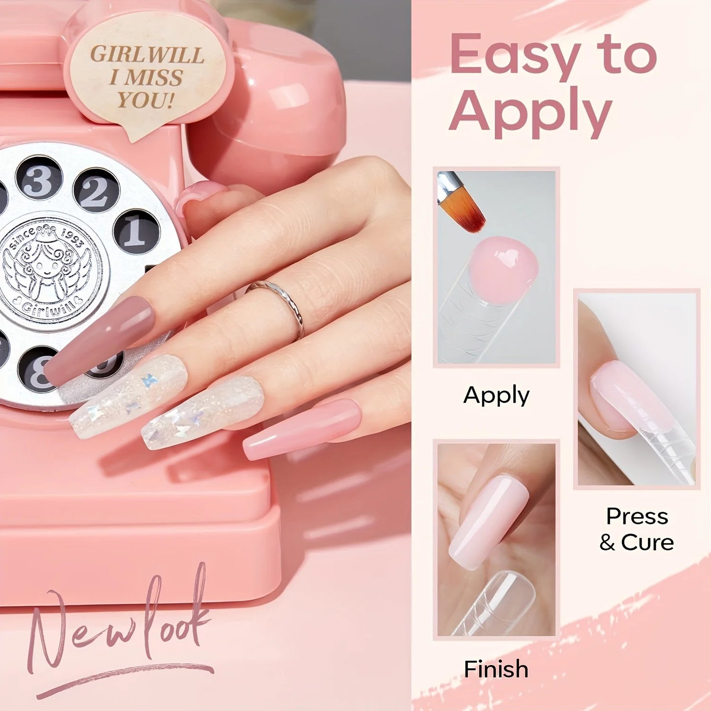 Poly Gel Nail Kit 8 Colors with Nail Lamp Extension Gel Kit Nude Clear Pink Black Glitter Complete Starter Tools for Beginner