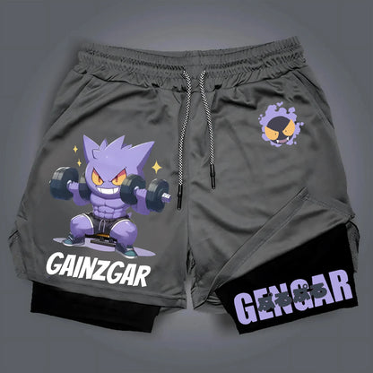 2025 Pokémon Japanese Anime Game Merchandise Double Shorts Latest Men Trend Breathable Sports Five-point Shorts