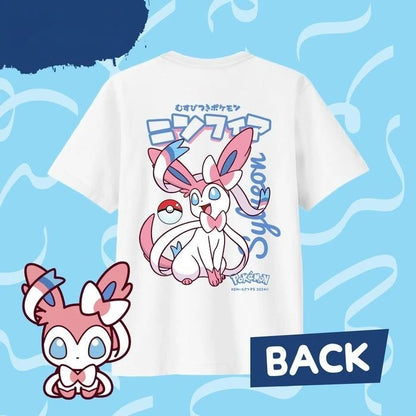 2025 Summer Pokémon Anime SYLVEON 100% Pure Cotton Printed T-shirt Men Harajuku Loose Casual Versatile Short-sleeved Loose Y2k