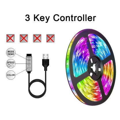 USB RGB LED Strip Lights with App Control (1–30m)