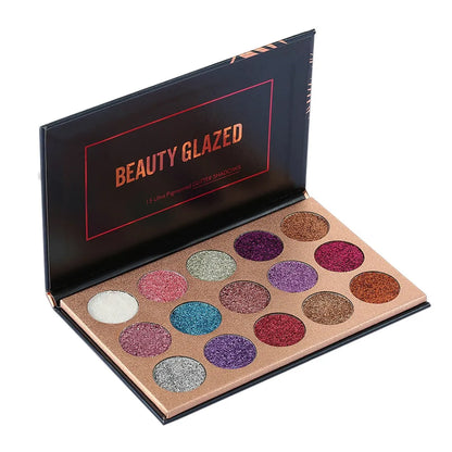 Beauty Glazed 15 Colors  Eyeshadow Palette Glitter Shimmer Palette