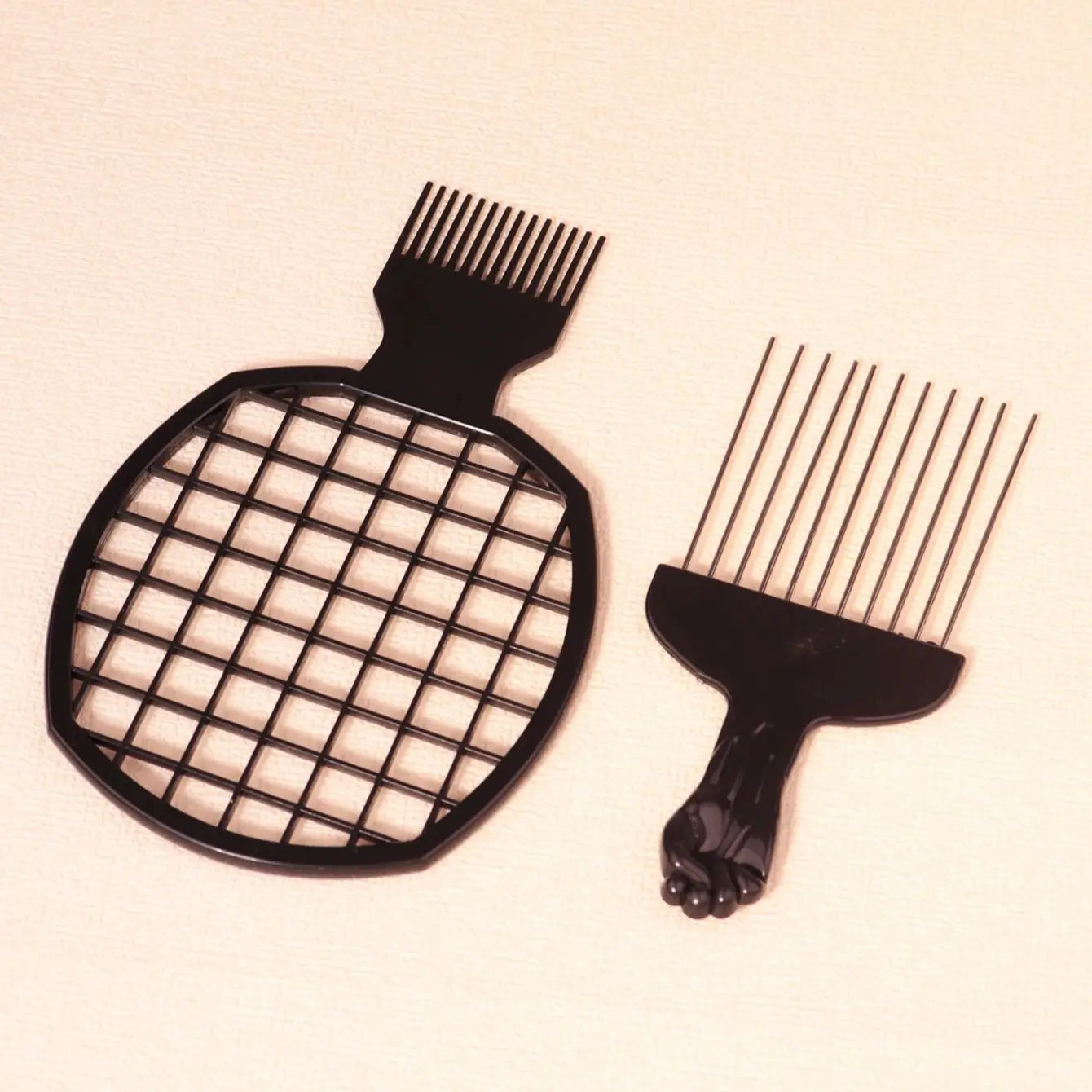 African Curling Comb Set with Steel Needle Comb and African Curling Comb, Salon Styling Tool Special for real hair wigs
