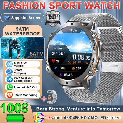 TANK X3 Smartwatch – GPS, BT Call, Compass & 5ATM Waterproof